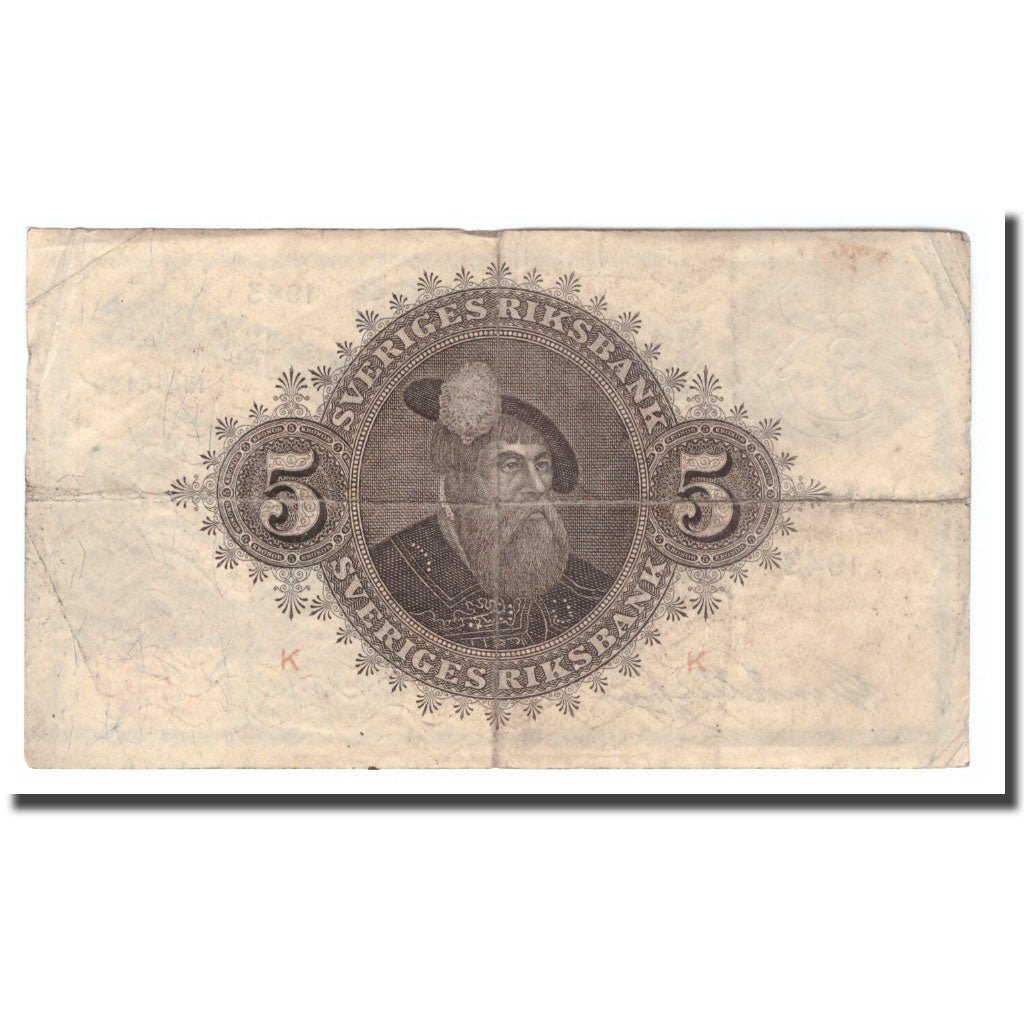 Banknote, Sweden, 5 Kronor, 1943, 1943, KM:33z, VG(8-10)