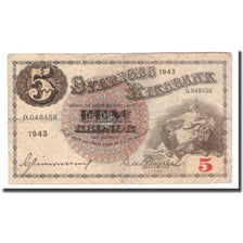 Banknote, Sweden, 5 Kronor, 1943, 1943, KM:33z, VG(8-10)