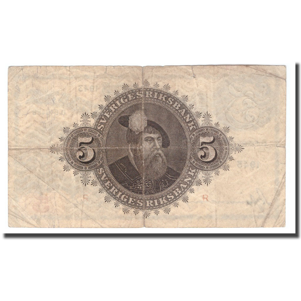 Banknote, Sweden, 5 Kronor, 1943, 1943, KM:33z, VG(8-10)