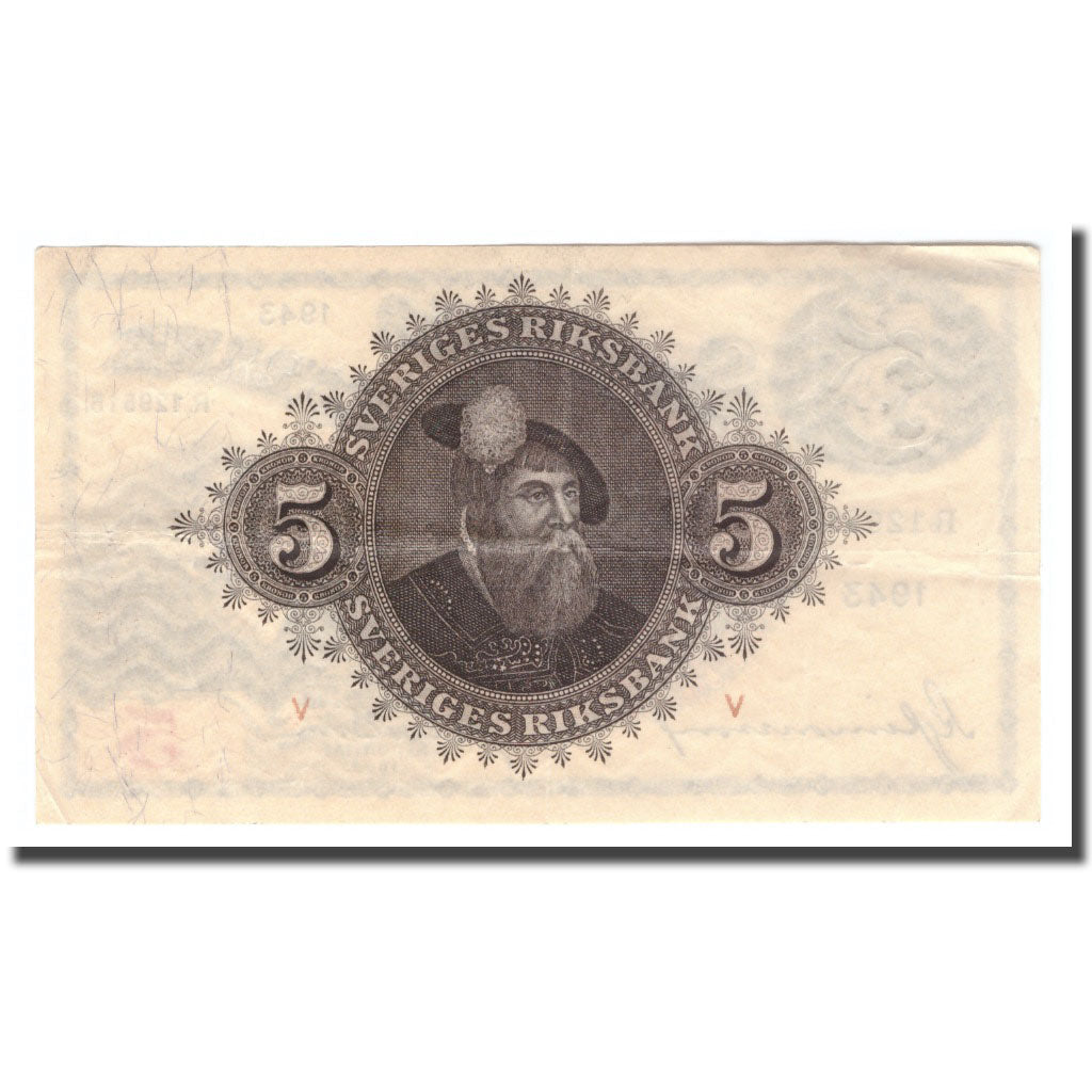 Banknote, Sweden, 5 Kronor, 1943, 1943, KM:33z, VF(20-25)