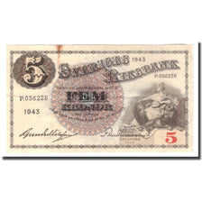 Banknote, Sweden, 5 Kronor, 1943, 1943, KM:33z, VF(30-35)