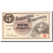 Banknote, Sweden, 5 Kronor, 1944, 1944, KM:33aa, VG(8-10)