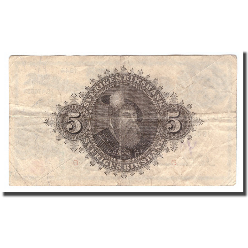 Banknote, Sweden, 5 Kronor, 1944, 1944, KM:33aa, VG(8-10)