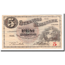 Banknote, Sweden, 5 Kronor, 1945, 1945, KM:33ab, VF(20-25)