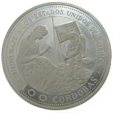 Nicaragua, 100 Cordobas, 1975, FDC, Argento, KM:35