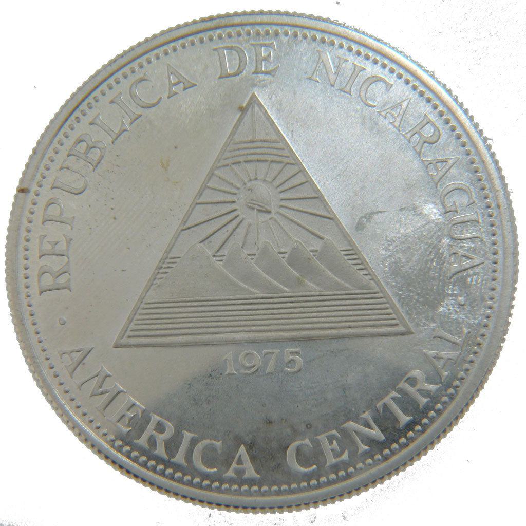 Nicaragua, 100 Cordobas, 1975, FDC, Argento, KM:35