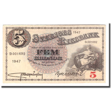 Banknote, Sweden, 5 Kronor, 1947, 1947, KM:33ad, EF(40-45)