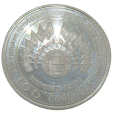 NICARAGUA, 100 Cordobas, 1975, KM #36, MS(65-70), Silver, 25.00