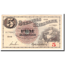 Banknote, Sweden, 5 Kronor, 1948, 1948, KM:33ae, VG(8-10)