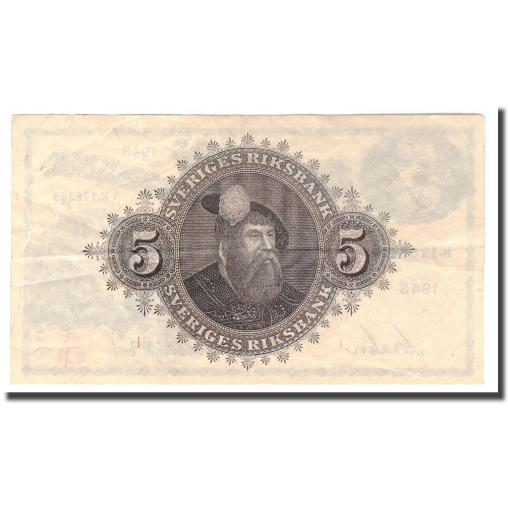 Banknote, Sweden, 5 Kronor, 1948, 1948, KM:33ae, VG(8-10)