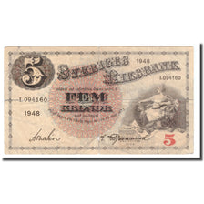Banknote, Sweden, 5 Kronor, 1948, 1948, KM:33ae, VG(8-10)
