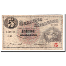 Banknote, Sweden, 5 Kronor, 1948, 1948, KM:33ae, VG(8-10)