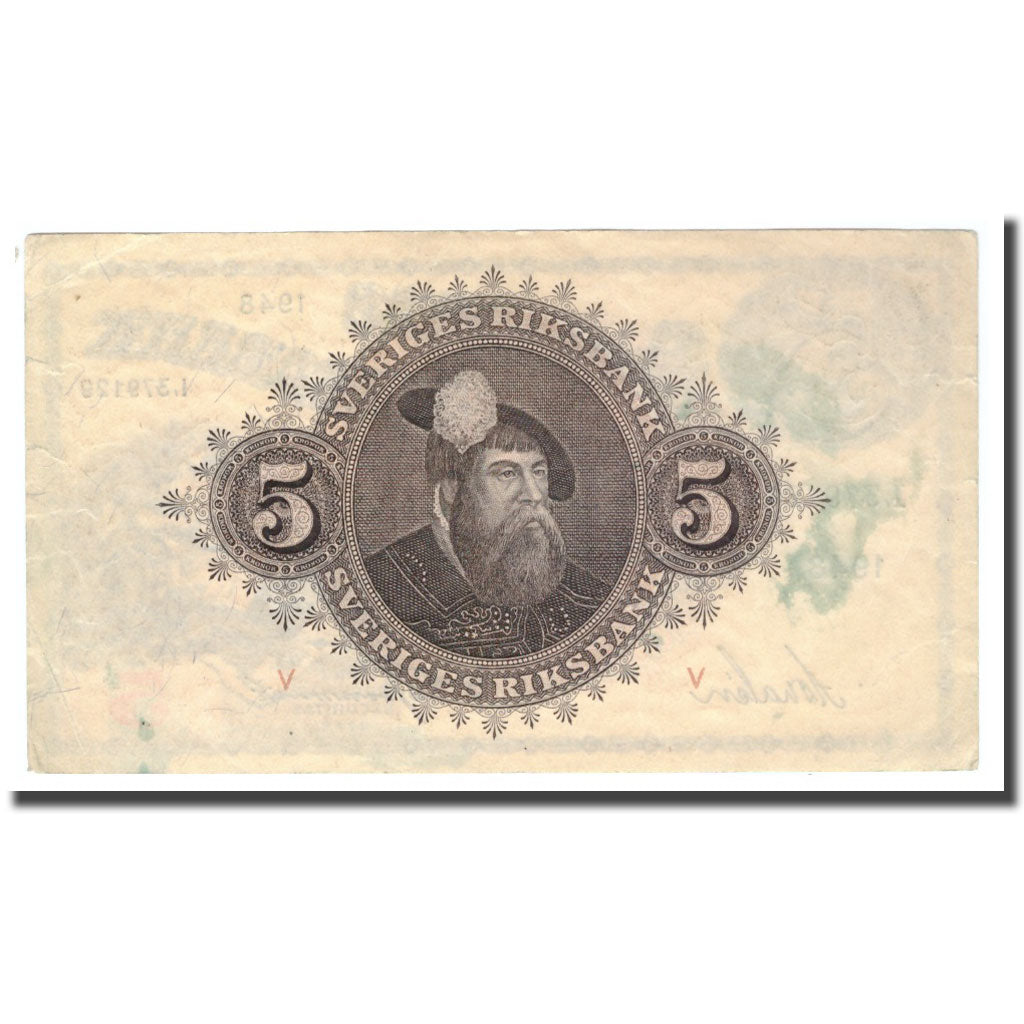 Banknote, Sweden, 5 Kronor, 1948, 1948, KM:33ae, VF(20-25)