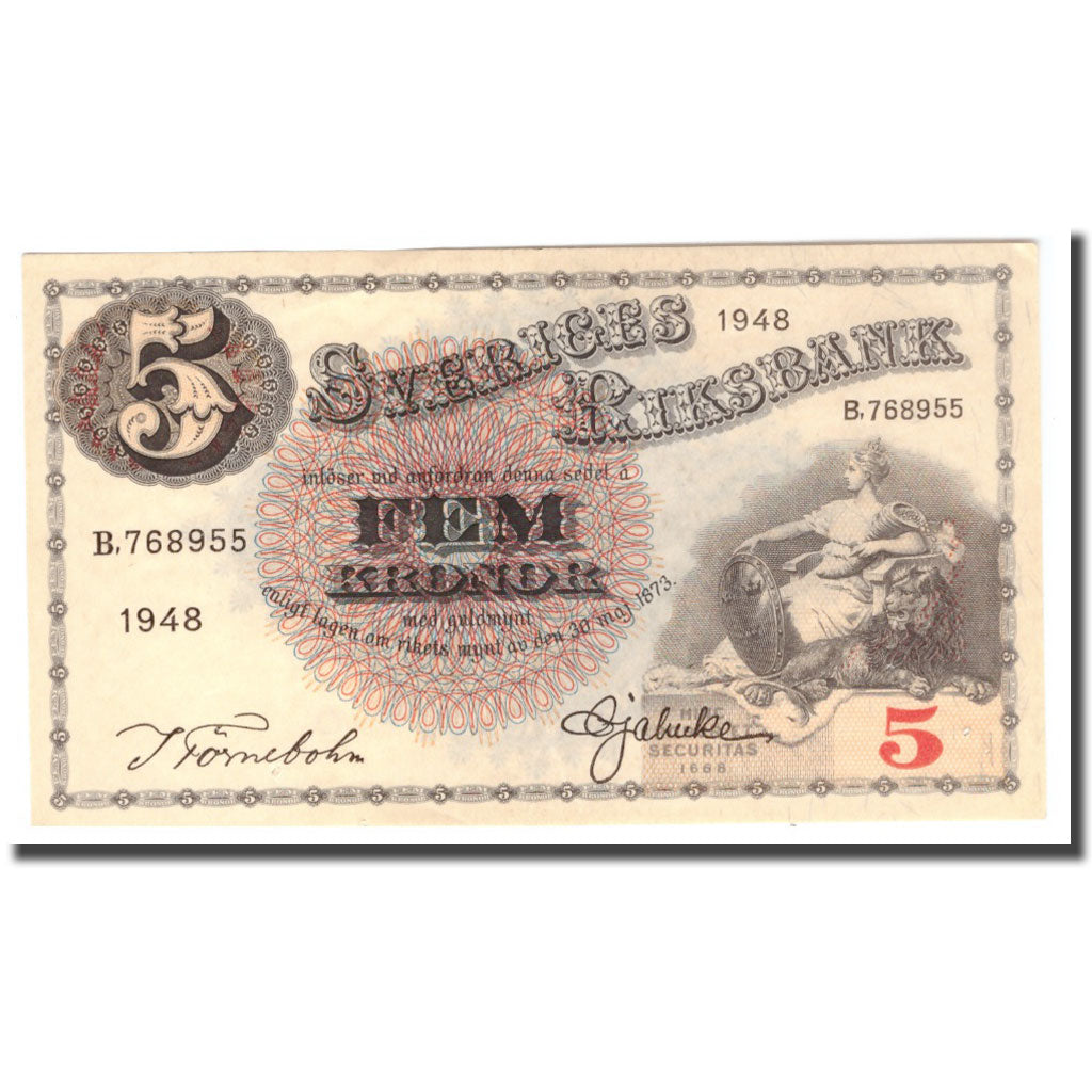 Banknote, Sweden, 5 Kronor, 1948, 1948, KM:33ae, EF(40-45)