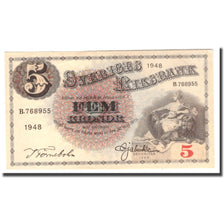 Banconote, Svezia, 5 Kronor, 1948, 1948, KM:33ae, BB