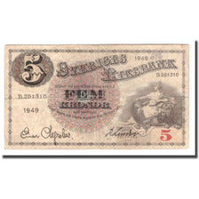 Banknote, Sweden, 5 Kronor, 1949, 1949, KM:33af, VG(8-10)