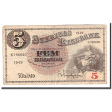 Banknote, Sweden, 5 Kronor, 1949, 1949, KM:33af, VG(8-10)