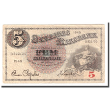 Banknote, Sweden, 5 Kronor, 1949, 1949, KM:33af, VG(8-10)