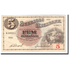 Banknote, Sweden, 5 Kronor, 1951, 1951, KM:33ah, VF(20-25)