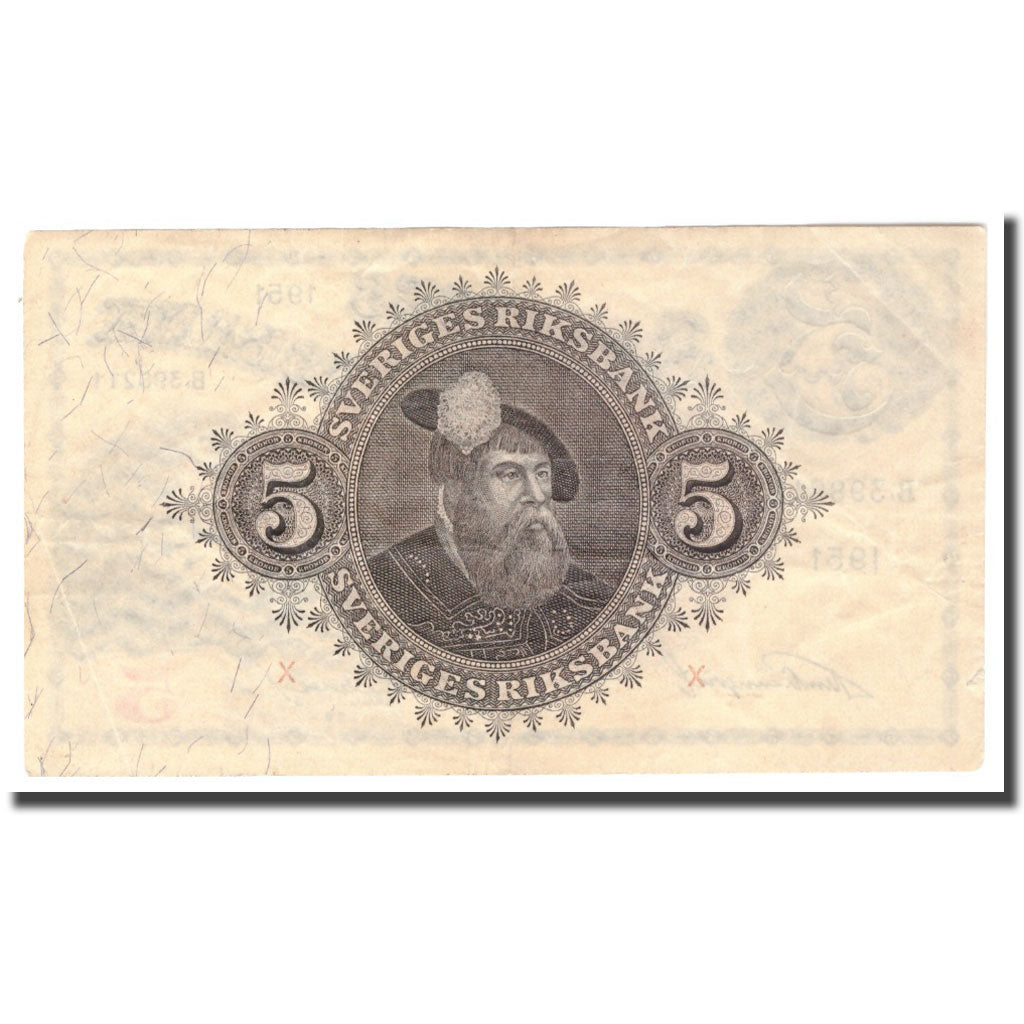 Banknote, Sweden, 5 Kronor, 1951, 1951, KM:33ah, VF(20-25)
