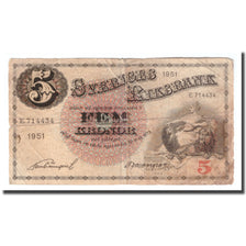 Banknote, Sweden, 5 Kronor, 1951, 1951, KM:33ah, F(12-15)