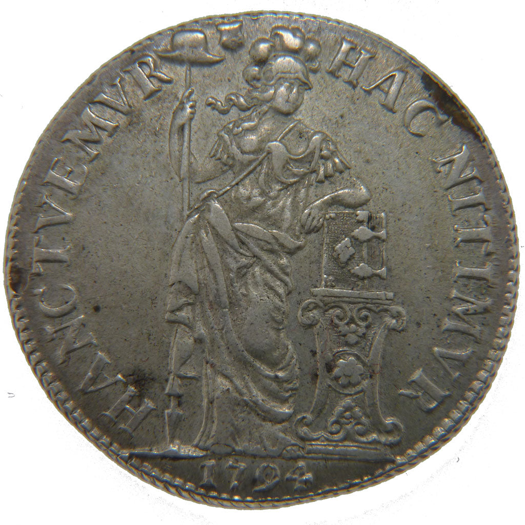 Netherlands, 3 Gulden, 1794, KM #117, AU(50-53), Silver, 31.40