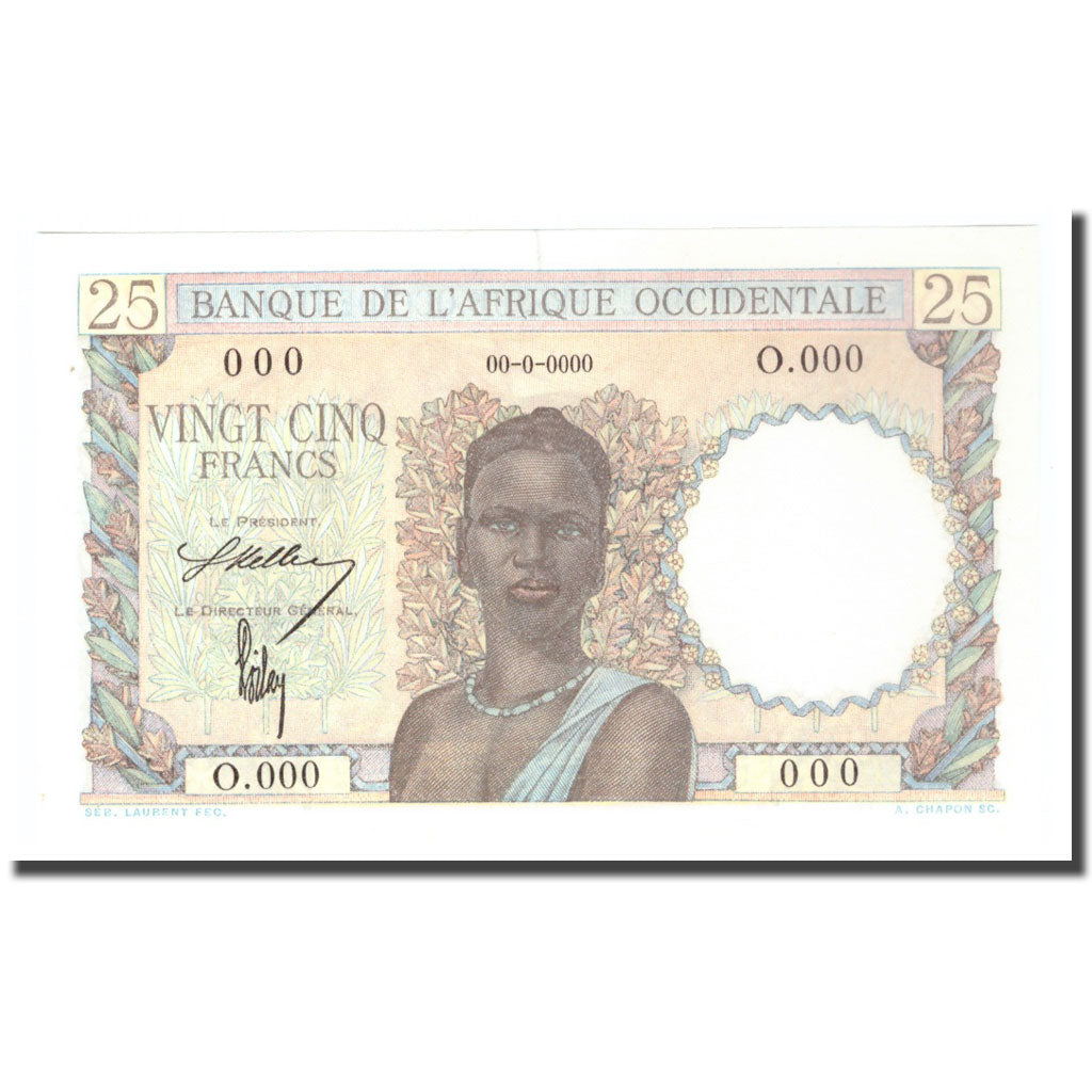 Billet, West African States, 25 Francs, 0000-00-00, Specimen, KM:38s, SPL+