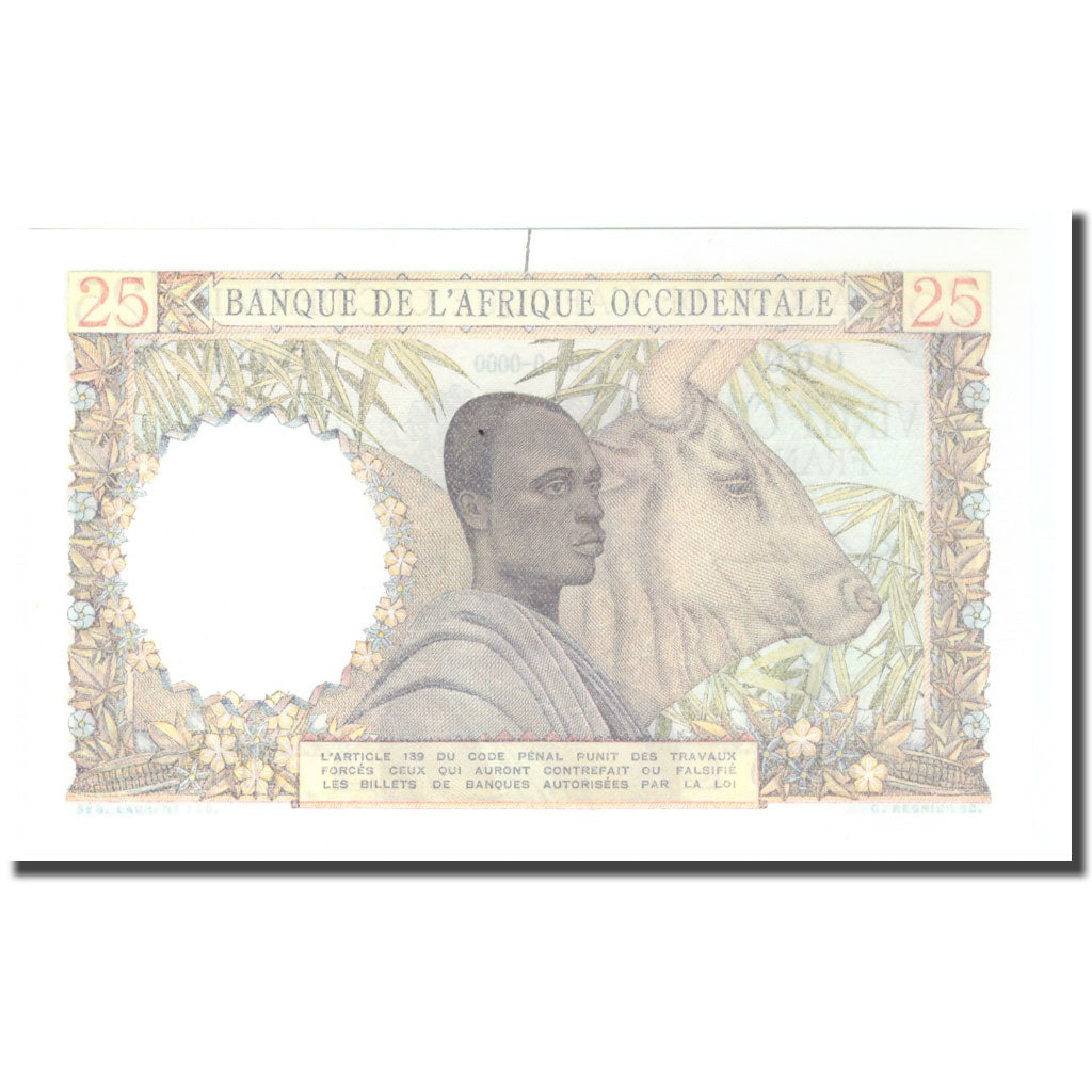 Billet, West African States, 25 Francs, 0000-00-00, Specimen, KM:38s, SPL+