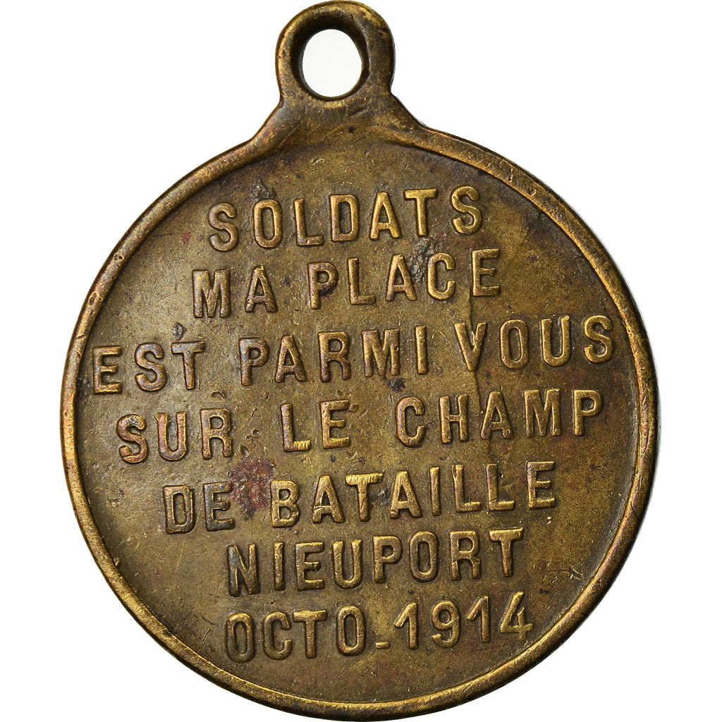 Belgium, Medal, Discours d'Albert Ier à Nieuport, 1914, EF(40-45), Copper