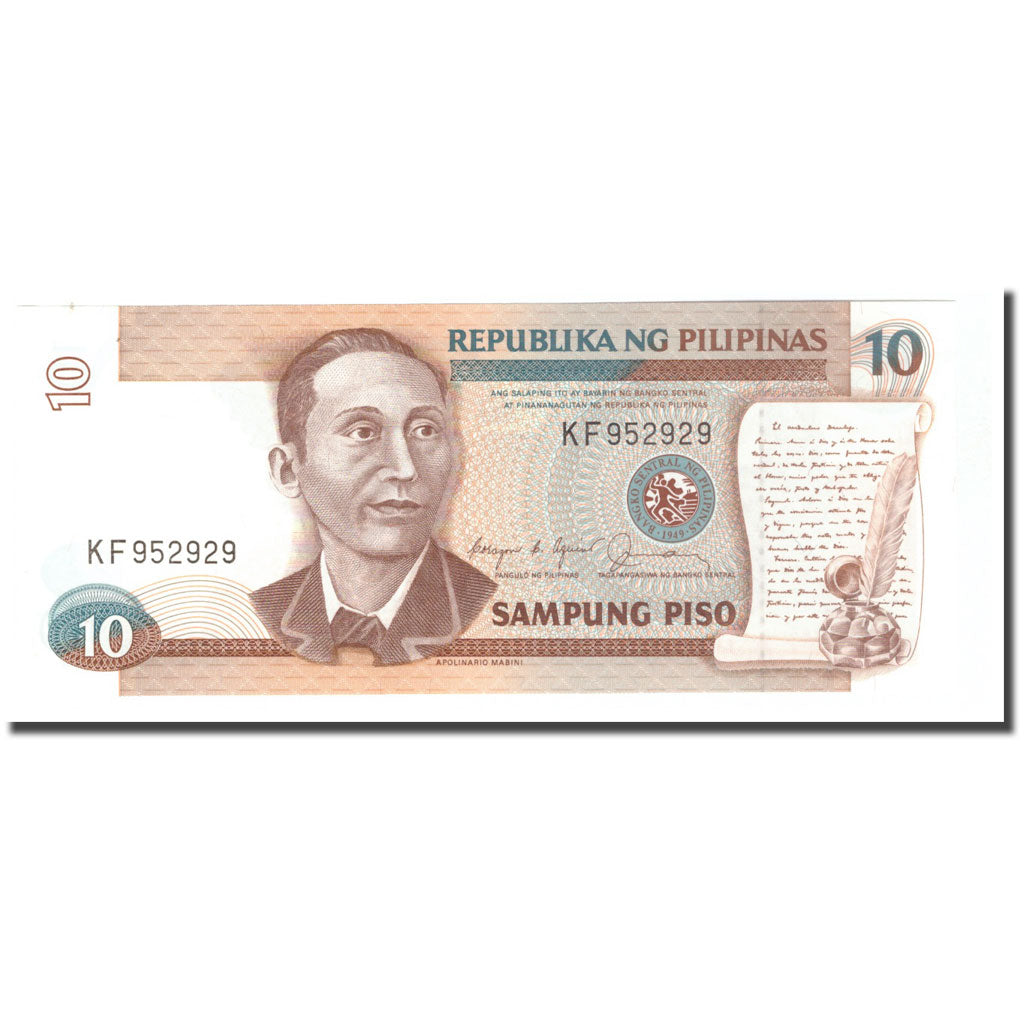 Billet, Philippines, 10 Piso, KM:169b, NEUF