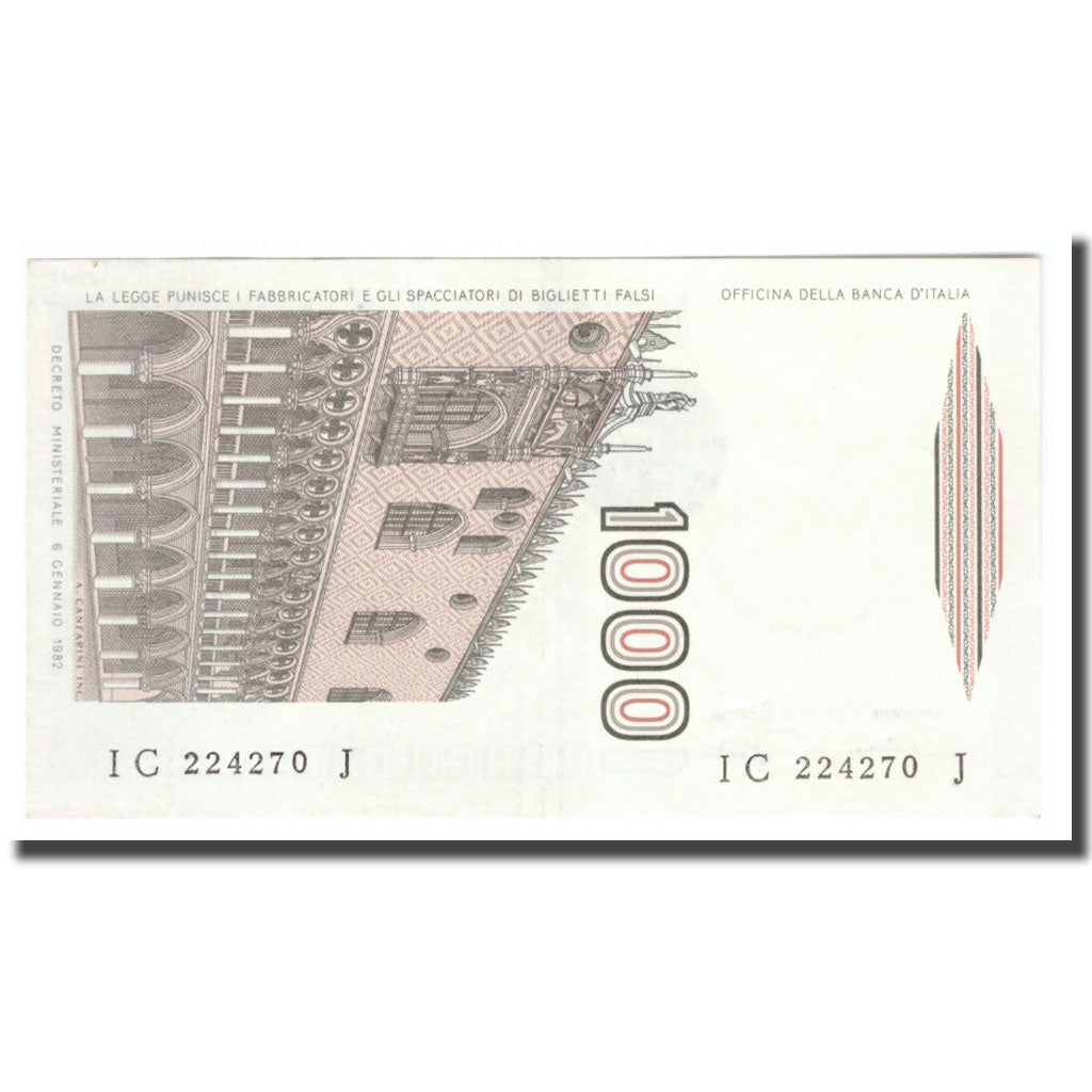 Geldschein, Italien, 1000 Lire, 1982, 1982, KM:109a, UNZ-