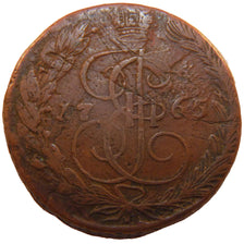 Russia, 5 Kopeks, 1765, Ekaterinbourg, VF(30-35), Copper, 53.10