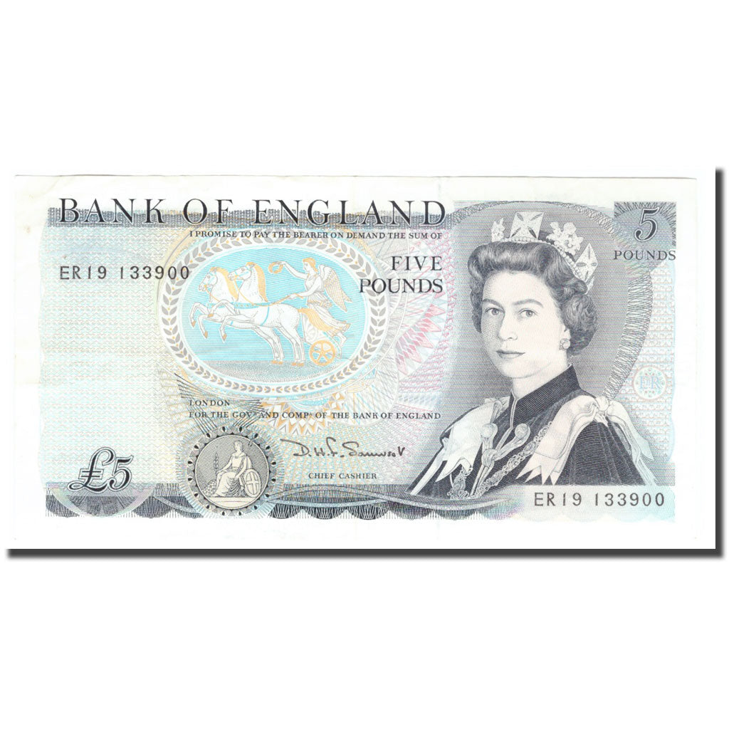 Banknote, Great Britain, 5 Pounds, KM:378e, AU(50-53)