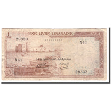 Banknote, Lebanon, 1 Livre, KM:55a, VG(8-10)