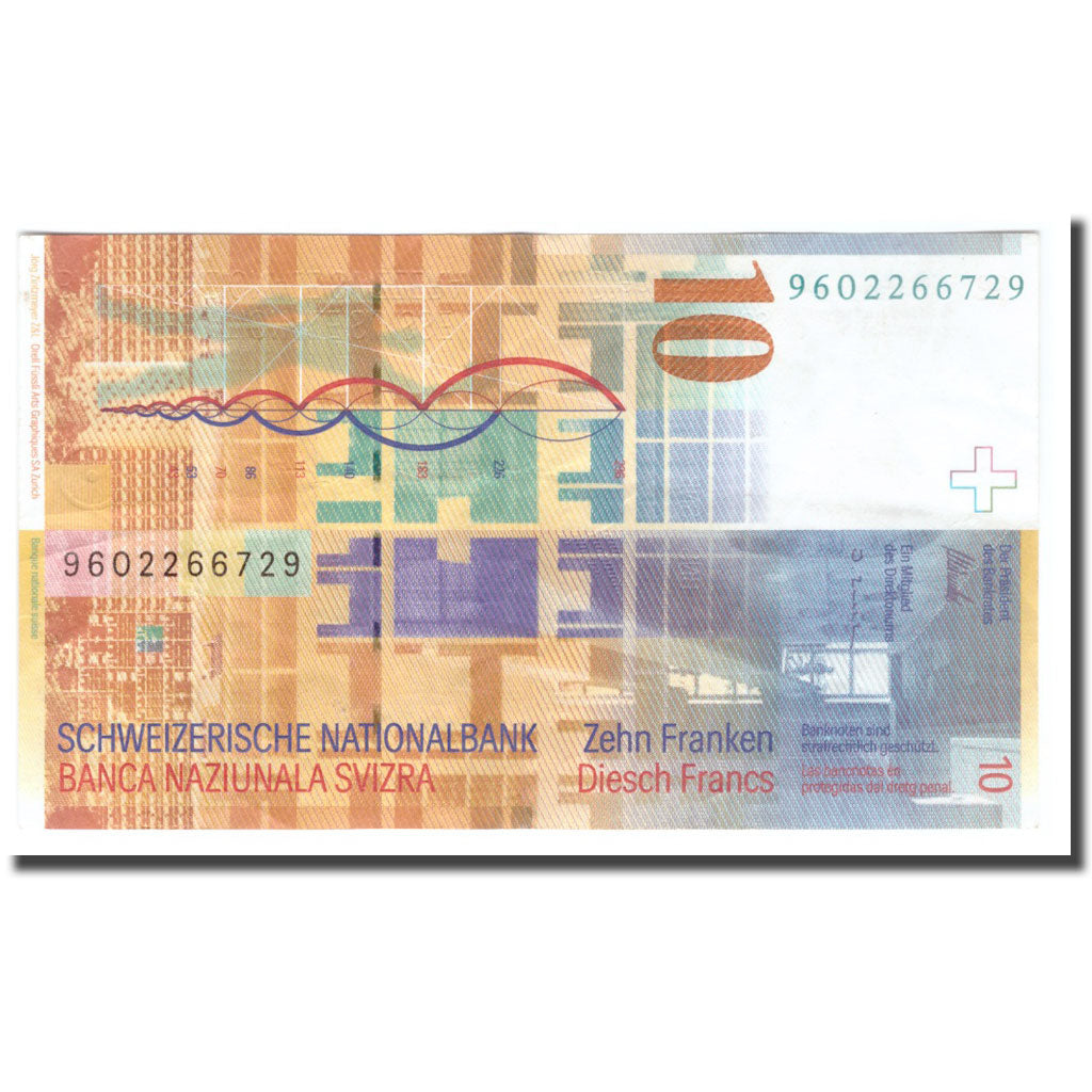 Geldschein, Schweiz, 10 Franken, KM:67a, VZ