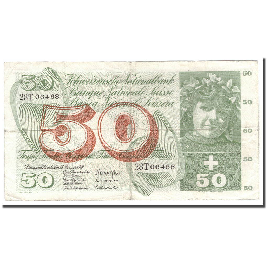 Banconote, Svizzera, 50 Franken, 1969, 1969-01-15, KM:48i, MB