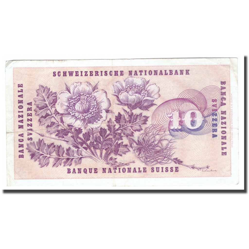 Banknote, Switzerland, 10 Franken, 1970, 1970-01-05, KM:45p, VF(20-25)