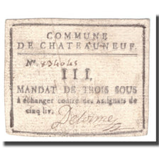 France, 3 Sous, Undated (1791-92), CHATEAUNEUF, EF(40-45)
