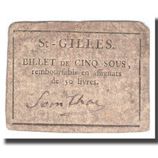 France, 5 Sous, Undated (1791-92), ST-GILLES, TB