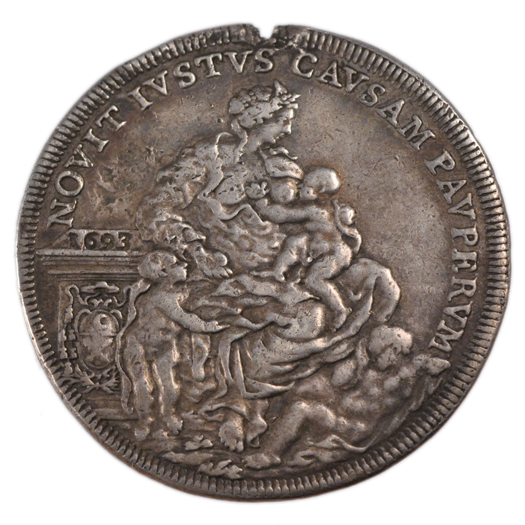 ITALIAN STATES, Piastra, Scudo of 80 Bolognini, 1693, KM #569, EF(40-45),...