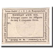 Francia, 1 Sol, Undated (1791-92), SAINT ANDRE DE ROQUEPERTUIS, BB