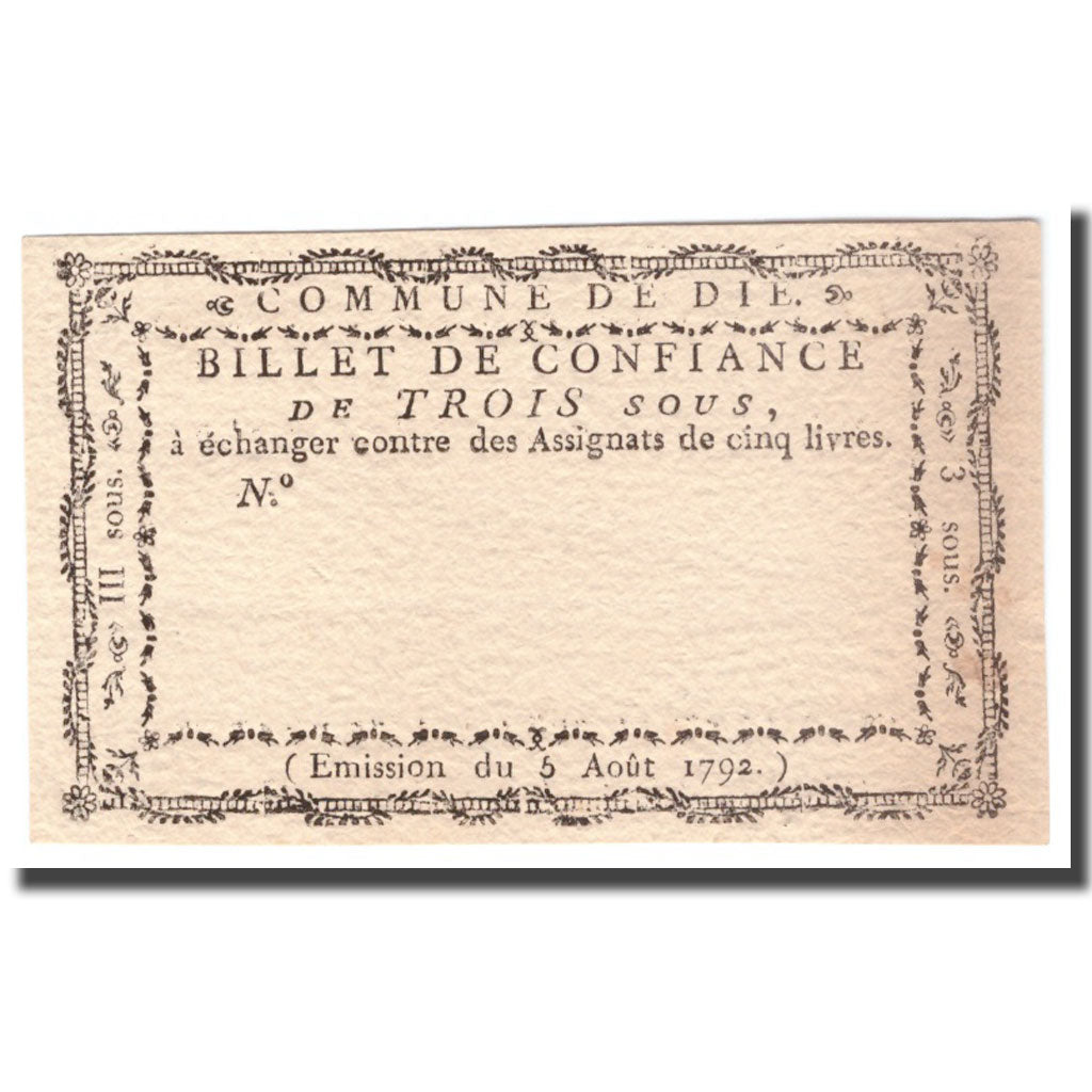 Francia, 3 Sous, 1792, 1792-08-05, DIE, SPL-
