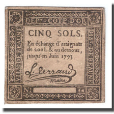 France, 5 Sols, Undated (1791-92), BEAUNE, EF(40-45)