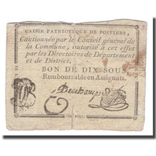 France, 10 Sous, Undated (1791-92), POITIERS, TB