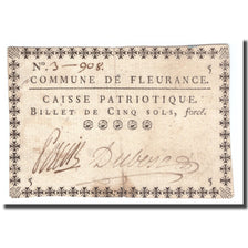 France, 5 Sols, Undated (1791-92), FLEURANCE, EF(40-45)