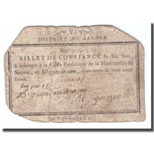 France, 6 Sols, 1791, 1791-11-26, SAUMUR, VG(8-10)