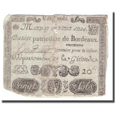 France, 20 Sols, Undated (1791-92), BORDEAUX, F(12-15)