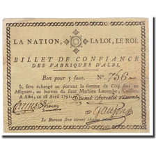 France, 5 Sous, 1791, 1791-04-18, ALBI, UNC(63)