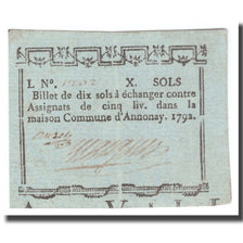 France, 10 Sols, 1792, 1792, ANNONAY, EF(40-45)