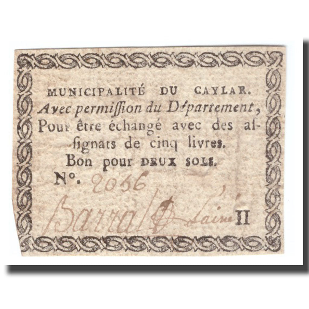 France, 2 Sols, Undated (1791-92), CAYLAR, EF(40-45)